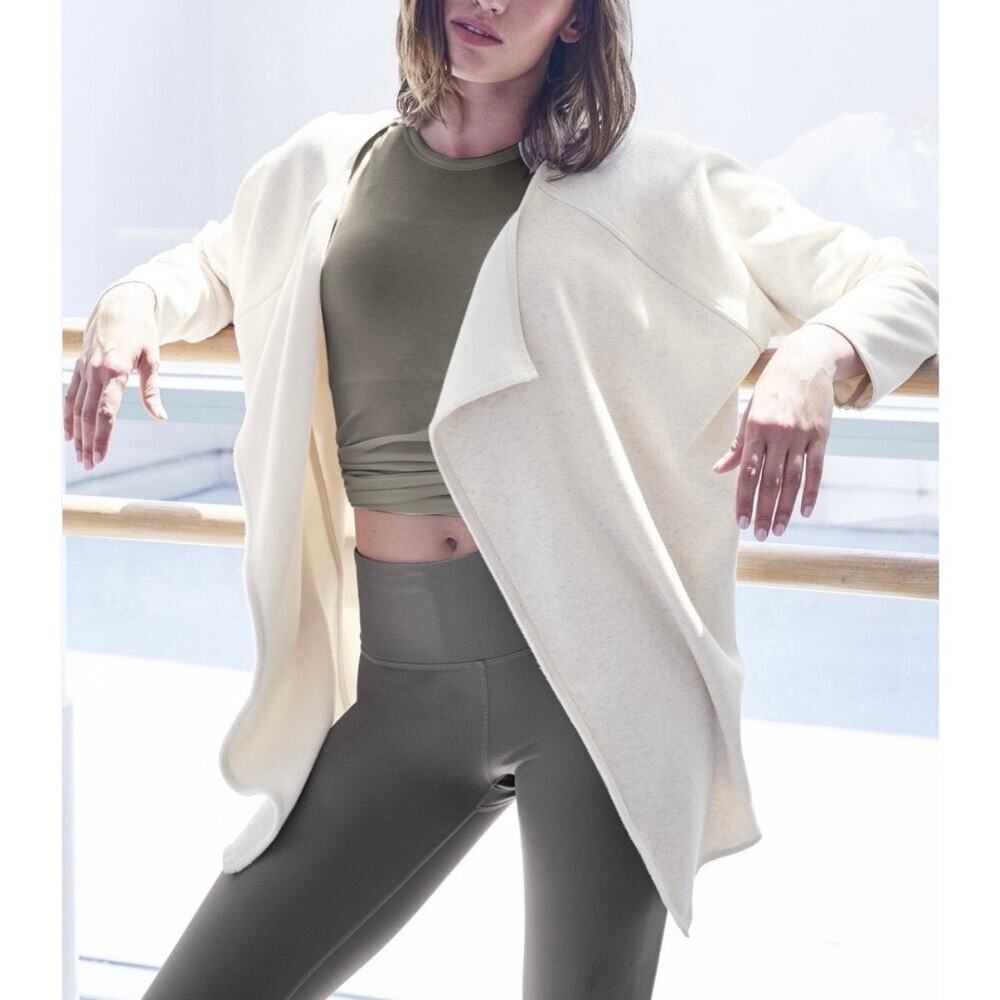 Athleta Cream Oatmeal Cozy Karma Wrap Cardigan Sz S